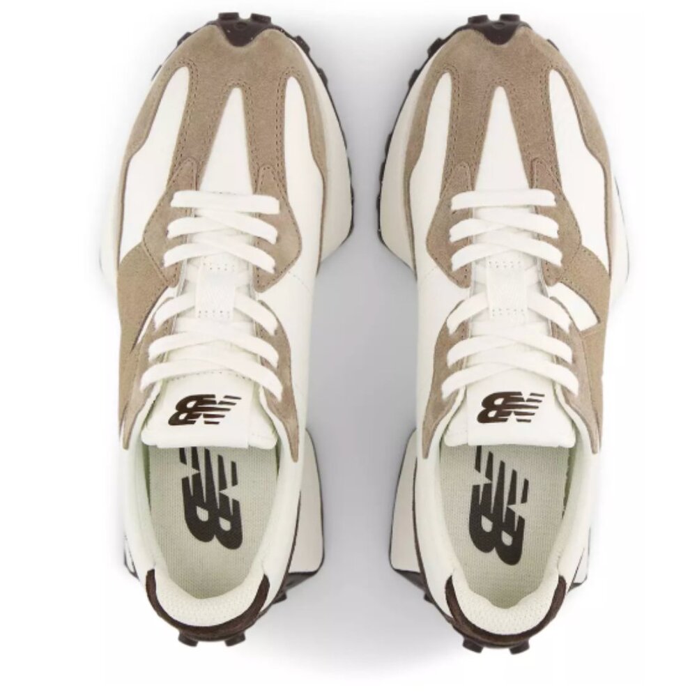 New Balance 327 LIMITED EDITION Women's Sneaker Shoes LEATHER White Brown size 6 - Picture 3 of 8